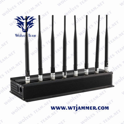 Van het de Telefoonsignaal Jammer/UHF VHF van Desktopantennes Regelbare Krachtige Mobiele GSM 5G Signaalstoorzender In alle richtingen