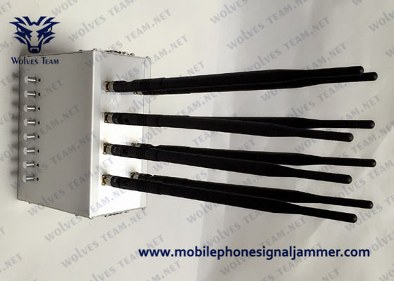 De regelbare Mobiele Stoorzender van het Telefoonsignaal Hoge Macht 8 Antenne die GSM CDMA 3G 4G 5G van WiFi GPS Stoorzender blokkeren 100 meters