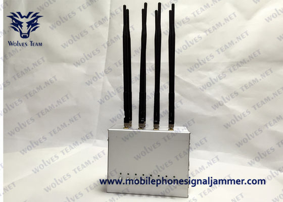 De regelbare Mobiele Stoorzender van het Telefoonsignaal Hoge Macht 8 Antenne die GSM CDMA 3G 4G 5G van WiFi GPS Stoorzender blokkeren 100 meters