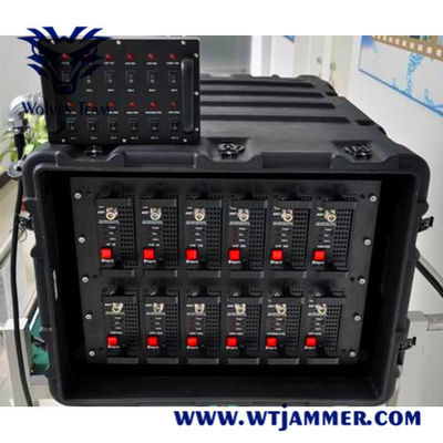 kopen 6 banden GSM CDMA GPS WIFI5.8G Drone Signal Militair 1500 meter 300W IED Bom Jammer online vervaardiging