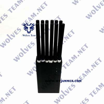 Handbediende van de de Stoorzender Mobiele Telefoon van het 12 bandensignaal GSM CDMA 3G 4G 5G WIFI GPS VHF UHFlojack-Blocker 30 meters
