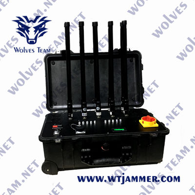 kopen 894MHZ CDMA Draagbare signaalverstormer PCS DCS 220W Cell Phone Signal Jammer online manufacture