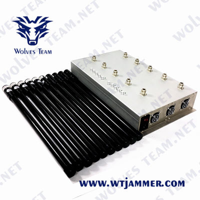 CDMA-GSM 5G LTE Mobiele Telefoonstoorzender 50m Lojack VHF UHFstoorzender
