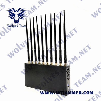 kopen UHF VHF Indoor Signal Jammer 12W 3G 4G GPS WiFi LoJack 10 Antenne online manufacture