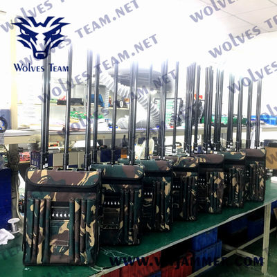 kopen Verstelbare vermogen Manpack RF Jammer 200 meter 4G 5G Cell Phone EOD online manufacture