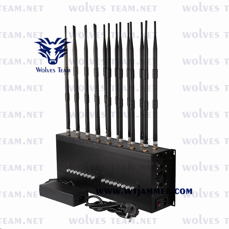 Hoge Regelbare Macht Al het Signaalstoorzender 42W WIFI VHF van de Celtelefoon UHFgps 3G 4G 5G