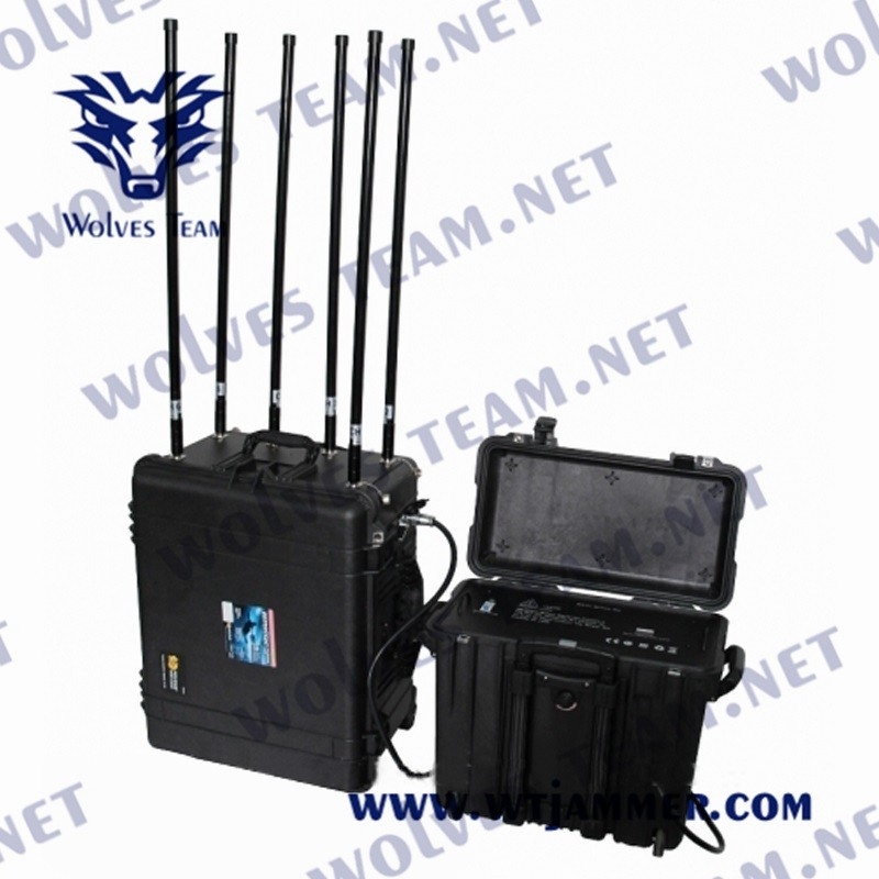 4 banden Drone GPS Signal Jammer Rf 800/900 Mhz 3000 meter Wifi2.4g/5.8g