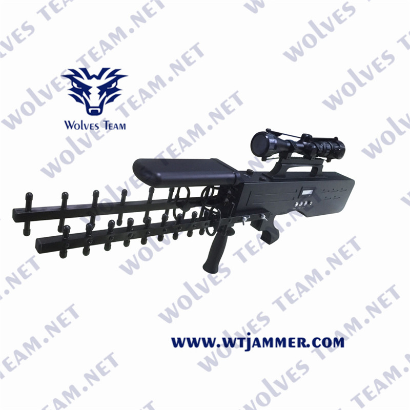 Militaire anti-UAV drone jammer WIFI GPS RF Control Signal Blocker Draagbaar tot 4500 meter