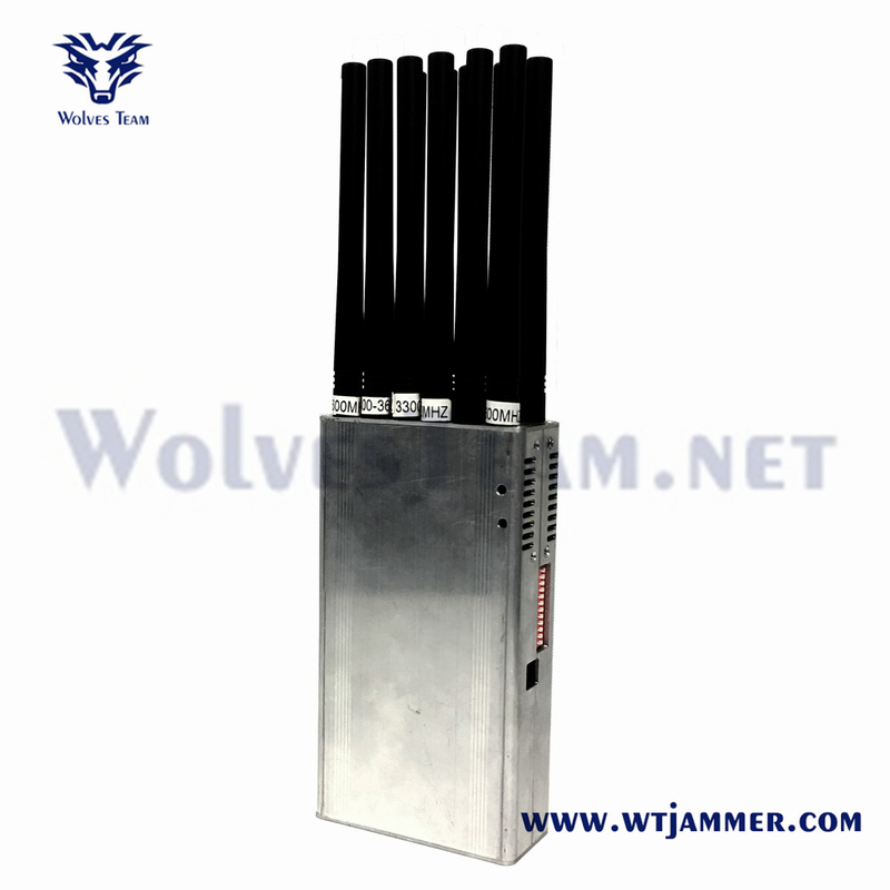 Handheld 14 antenne Signal Jamme Fabrieksverkoop Voor 3G 4G 5G WiFi UHF VHF GPS Lojack mobiele telefoon signaal jammer