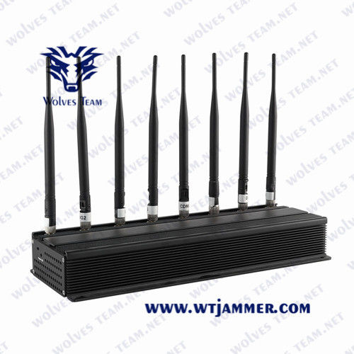 Van het de Telefoonsignaal Jammer/UHF VHF van Desktopantennes Regelbare Krachtige Mobiele GSM 5G Signaalstoorzender In alle richtingen