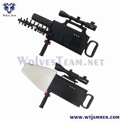 120w Drone Signal Jammers Handheld Gun Style 2500 meter ingebouwd in Antenne
