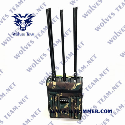 120W High Power 20-70Mhz VHF UHF 2G 3G 4G Wifi 8 banden Backpack Jammer