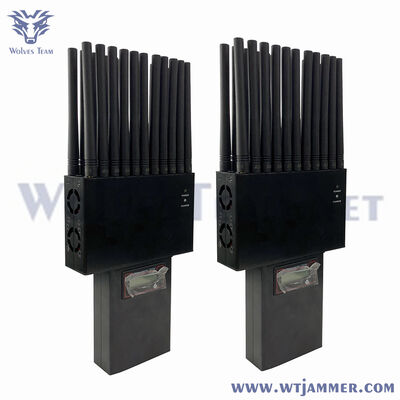 Indoor handheld 22 antenne GSM 3G 4GLTE 5G mobiele telefoon jammer Wifi2.4g Wifi5.8g GPS uhf vhf RF signaal jammer