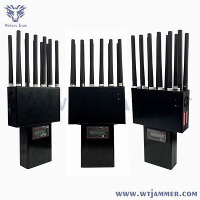 Draagbare 14-bands mobiele telefoonsignaalstoorder 2G3G 4G 5G RF WIFI GPS Blocker 25 meter