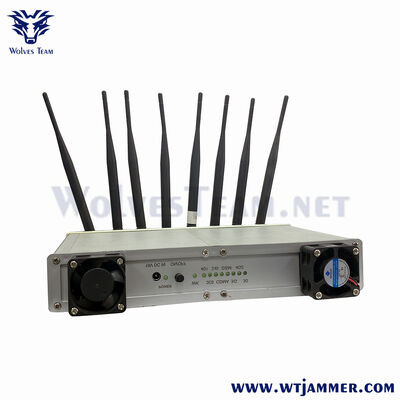 200W 8 Band Desktop Cellular Blocker Jams GPS L1 L2 en Alle 2g tot 5g Bands