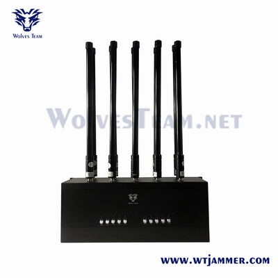 Zwarte stijl 10-kanaal rack montage Industrial Grade Signal Jammer Full Band Anti-Eavesdropping Shield Device