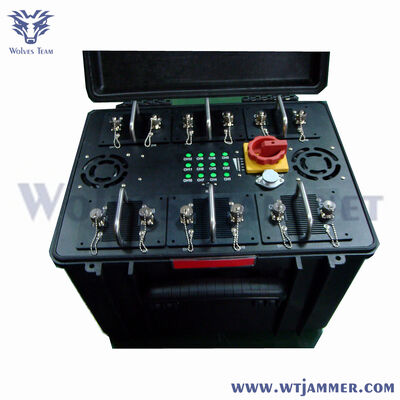 6 banden 300W draagbare VHF UHF Multi Band Signal Jammer voor voertuigconvooi VIP-bescherming