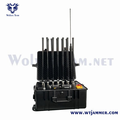 Draagbare 6 antennes 400W Signal Jammer voor kleine beveiligingsprojecten