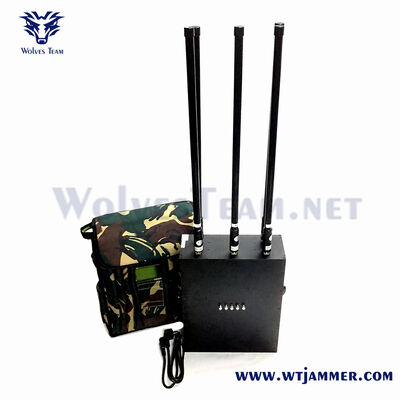 Waterdicht en draagbaar 90W High Power Anti-Drone Backpack Jammer met 5 banden GPS Wi-Fi 5.8G