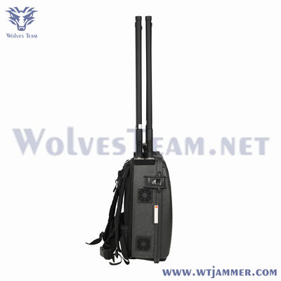 8 Antennes High Power Rugzakstoorzender voor VIP Bescherming Beveiliging GPS WIFI Mobiele Telefoon Signaal Blocker