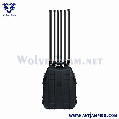 6 Antennes High Power Rugzakstoorzender voor VIP Bescherming Beveiliging 3G 4G 5G Mobiele Telefoon Signaal Blocker