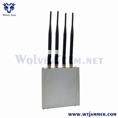 4 Antennes Desktop Stoorzender Aluminium Signaal Blocker Apparaat voor Conferentie & Vertrouwelijk Kantoor
