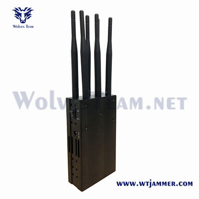 6 band 18W High Power Portable Signal Jammer Blocks Alle frequenties 2G 3G 4G 5G WiFi GPS etc.