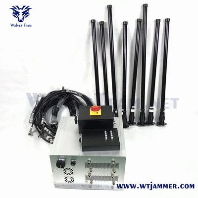 400W 8-kanaals voertuigsignaalstoorzender met aangepaste frequentie van 600 MHz tot 5800 MHz voor dronebescherming