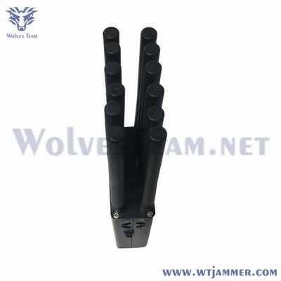 Selecteerbare 12 banden 12W Handheld 3G 4G 5G afstandsbediening Mobiele telefoon Wifi Signal Jammer Voor vertrouwelijke kamers