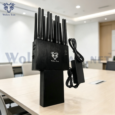 Draagbare WiFi-signaalstoorzender Multi-antenne Handbediende Blocker voor vertrouwelijke kamers
