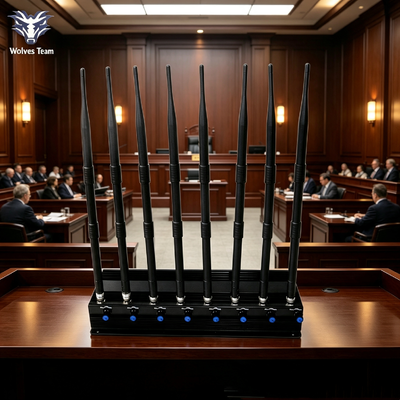 40W 8-kanaals signaalblocker draadloze stoorzender met afzonderlijke schakelaars voor defensiewetshandhaving