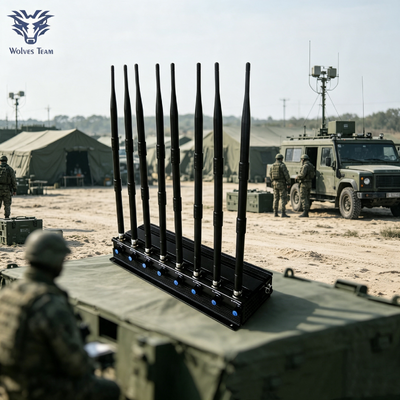 Desktop Multi-Band Signal Blocker 40W 8 Kanalen Afzonderlijk Aan-Afschakelaars Anti-Tracking Confidential Jammer Voor Defensie Veiligheidsdiensten