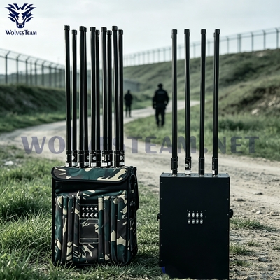 Manpack signaalstoorzender met ingebouwde batterij Instelbaar stoorbereik 50 tot 300 meter voor grensbewaking en frontliniebeveiligingsoperaties