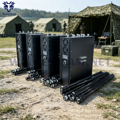 8 Bands Manpack Signal Jammer met omni-directionele antennes en batterij voor wetshandhaving