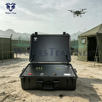 Draagbare signaaljammer 6 kanaal met 300 meter bereik effectieve afstand voor buiten anti-drone signaal verstoring