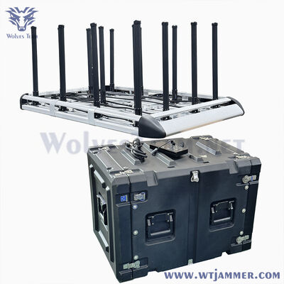 500M 12 Bands Voertuig gemonteerd High Power Signal Jammer Draagbare RF Signal Blocker Voor VIP Convoy En Field Mobile Security Implementatie