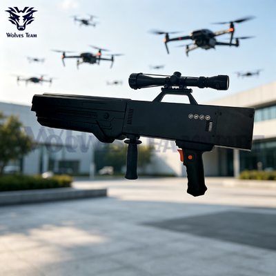 40W Gun-Type Drone Signal Jammer Handheld Anti UAV Blocker With Long Jamming Range