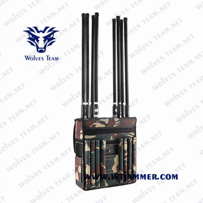 Ingebouwd - In batterij 40 Watt GSM 3G 4G WiFi Backpack Signal Jammer
