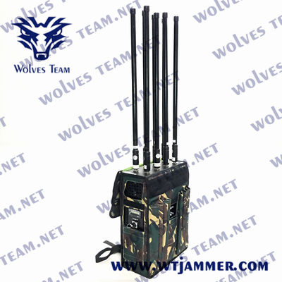 Duurzaam Militair High Power GPS WIFI5.8G Drone Signal Jammer Waterdicht Rugzak UAV Jammer